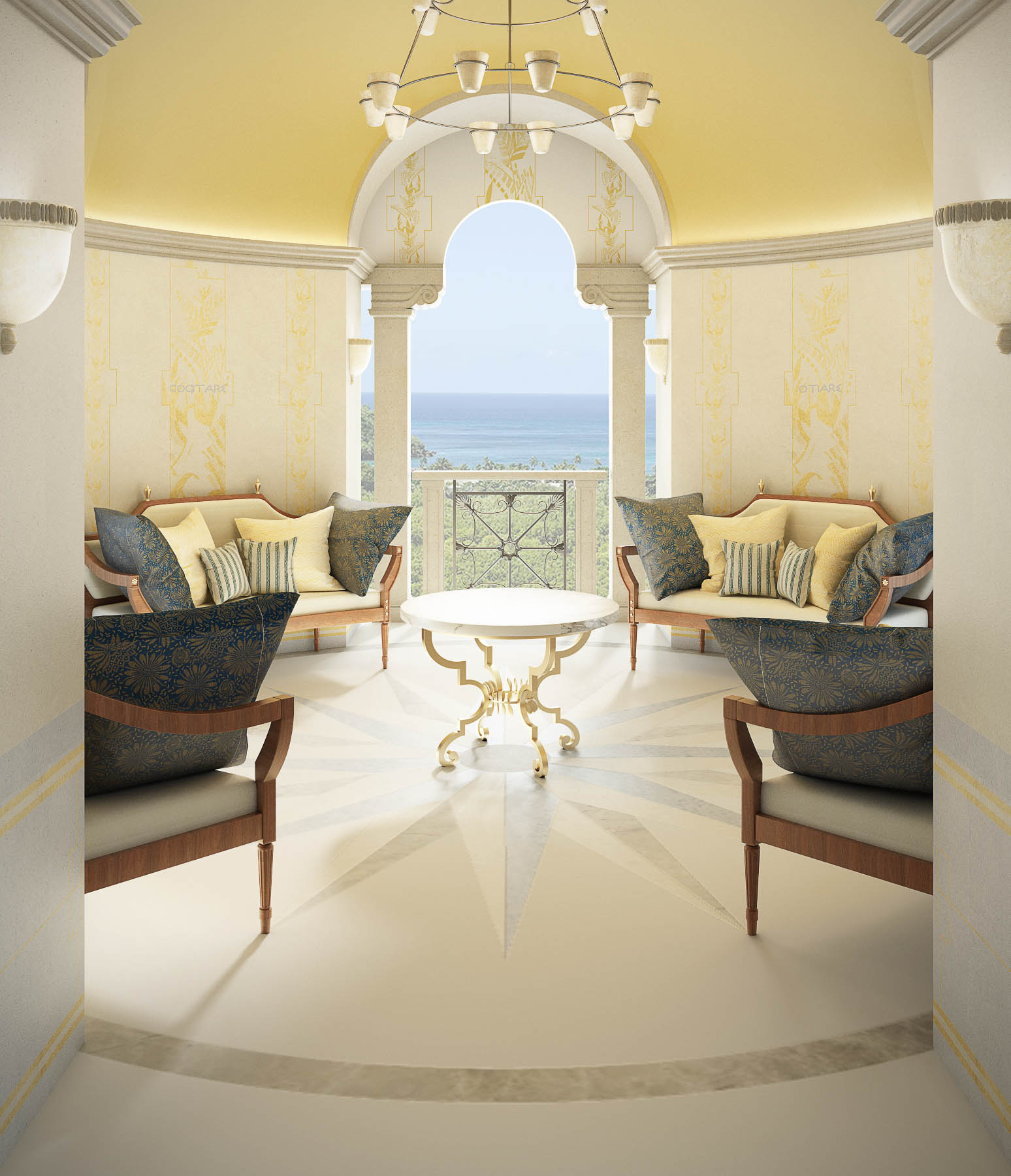 PROJECT - Roman-inspired Caribbean Villa Speaking of Interiors